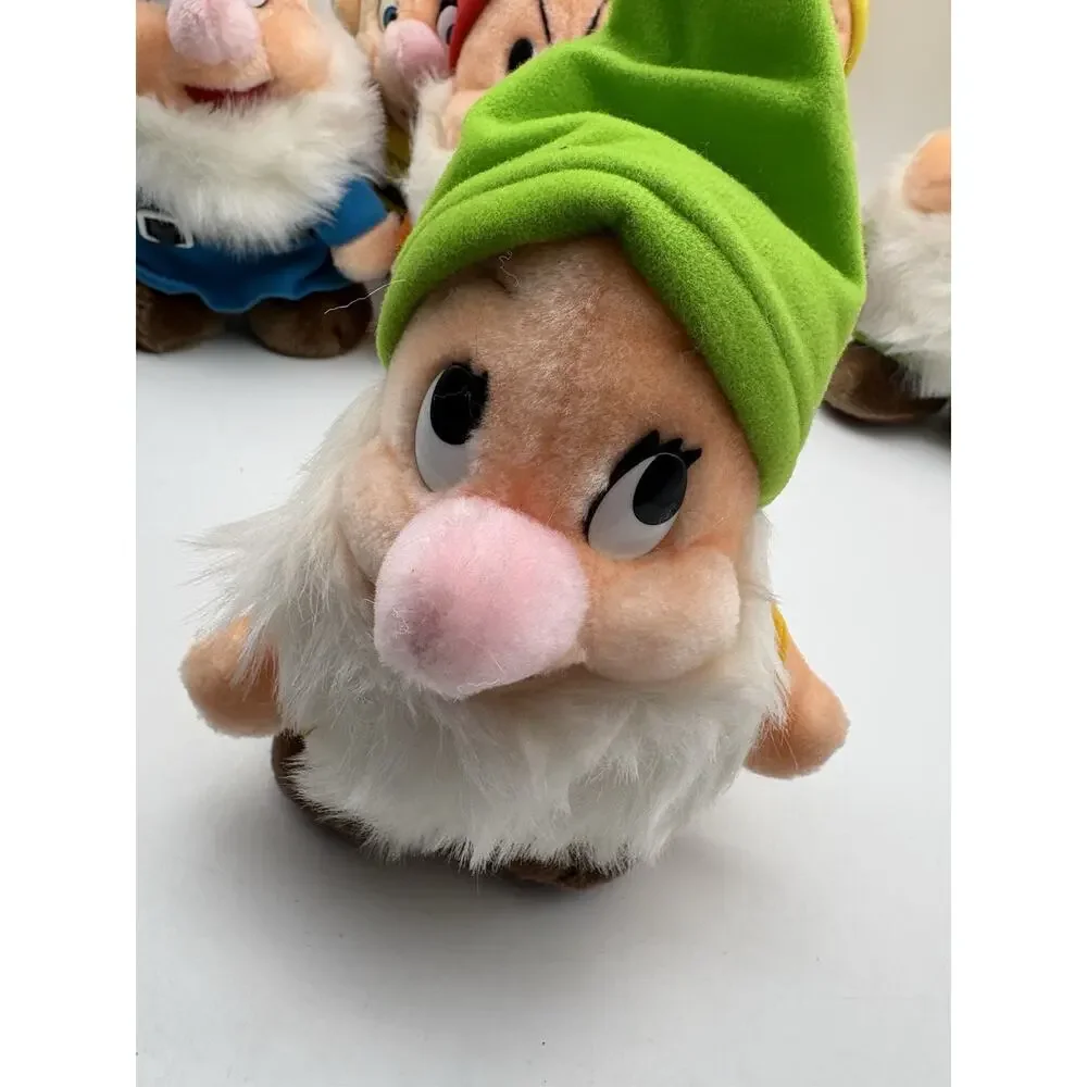 Set of 7 VTG Disneyland Walt Disney World Seven Dwarfs Plush Set 7” All w/ tags